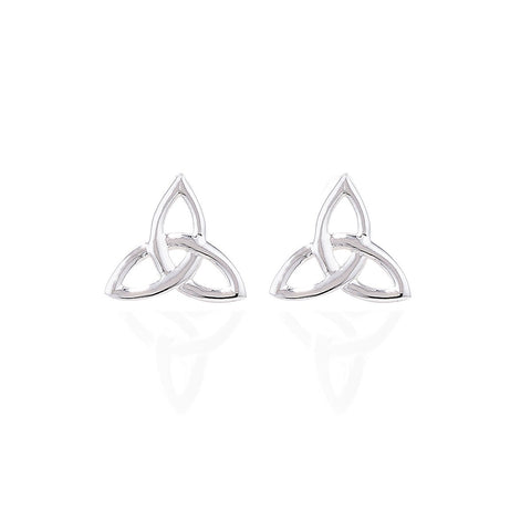 Sterling Silver Trinity Simple Stud Earrings