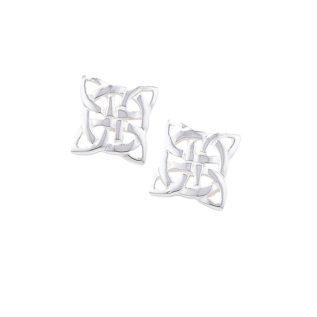 Sterling Silver Celtic Square Studs