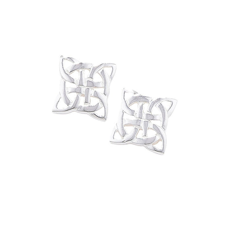Sterling Silver Celtic Square Studs