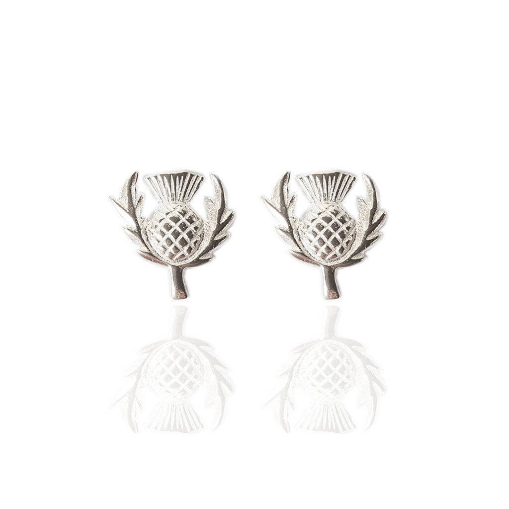 Wee Thistle Studs in Silver