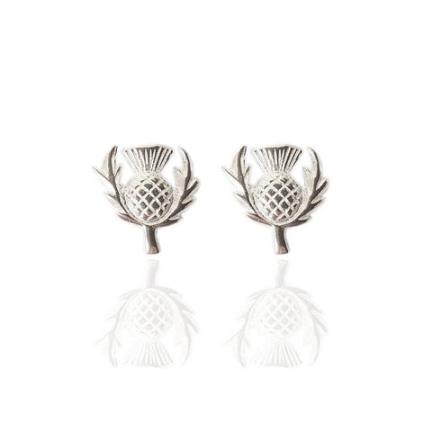 Wee Thistle Studs in Silver