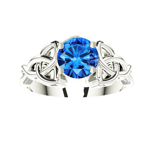 Edinburgh Rope Trinity Knot Gold Sapphire Engagement Ring Edinburgh Rope Trinity Knot Gold Sapphire Engagement Ring