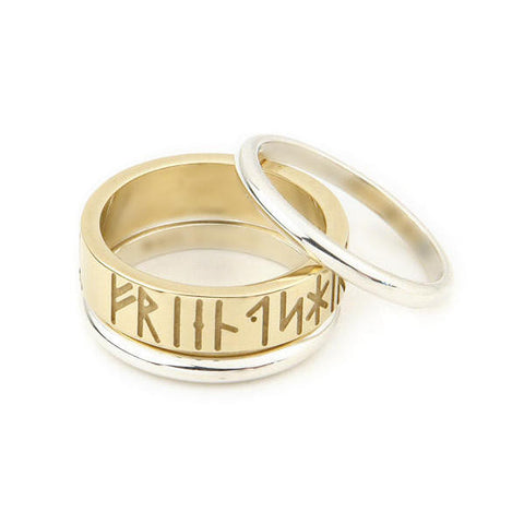Tri Band Runic Friendship Ring