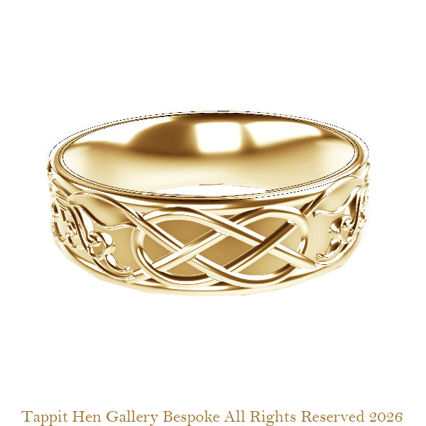 Edinburgh Waves 8 Knot Wedding Ring in 9ct Yellow Gold