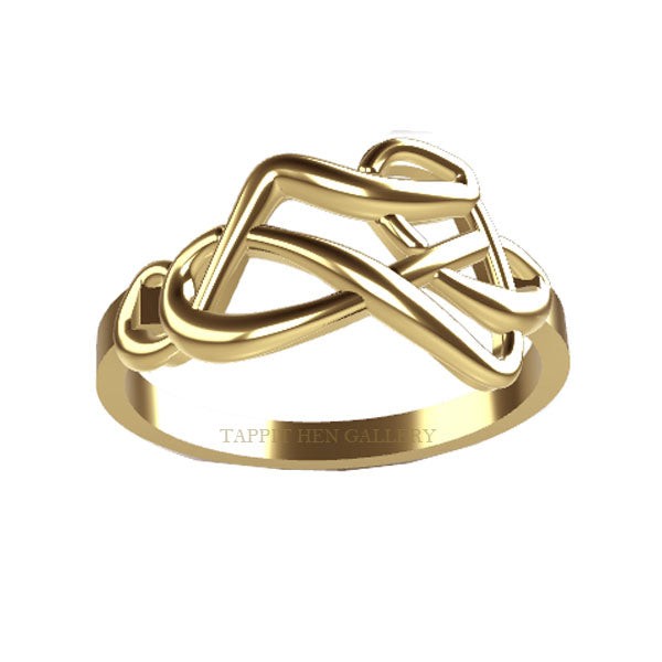 CELTIC ART NOUVEAU RING IN 9CT YELLOW GOLD