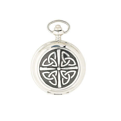 Celtic Eternal Knot Mechanical Pocket Watch in Pewter