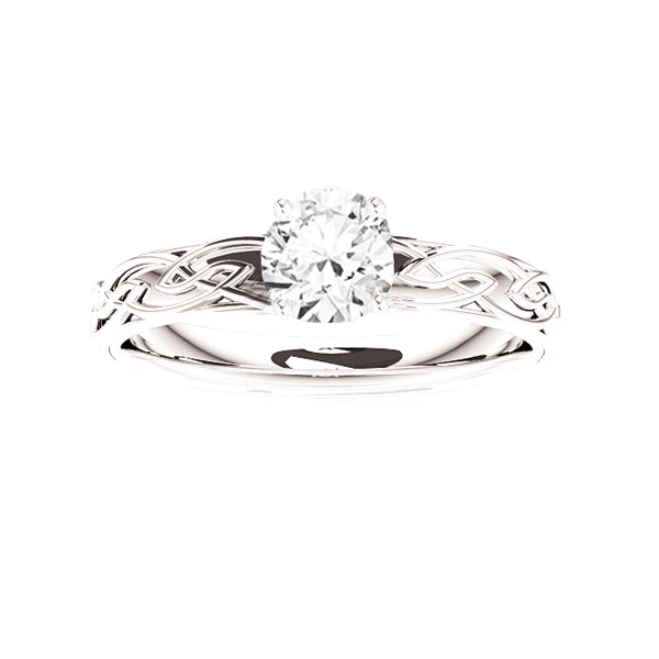 EDINBURGH CELTIC FLOWS DIAMOND ENGAGEMENT RING IN 9CT WHITE GOLD DIAMOND