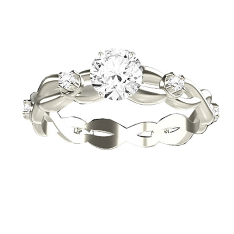 XOXO Celtic Twist Diamond Engagement Ring in 9ct White Gold