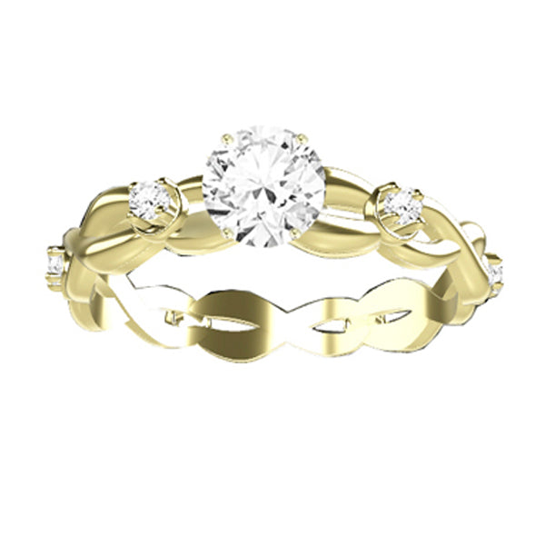 XOXO CELTIC TWIST DIAMOND ENGAGEMENT RING IN 9CT YELLOW GOLD