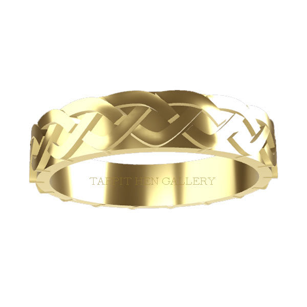 Yellow Gold Celtic Pleat Flow Wedding Ring