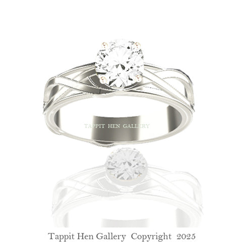 Edinburgh Celtic Love Knot Engagement Ring in White Gold with Lab Grown Diamond