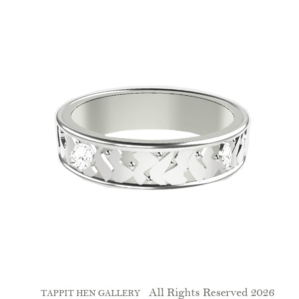 Edinburgh Crags Diamond Wedding Ring in 9ct White Gold