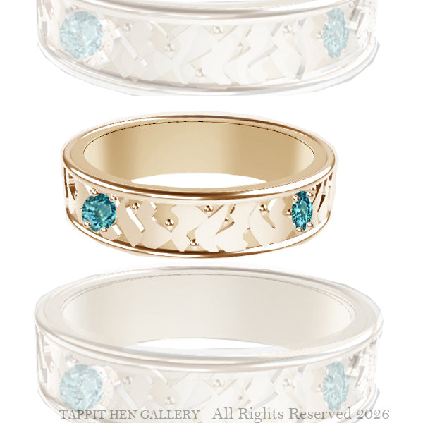 Edinburgh Crags Montana Sapphire Wedding Ring in 9ct Yellow Gold