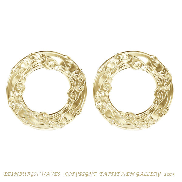 Edinburgh Waves Earrings in 9ct Yellow Gold