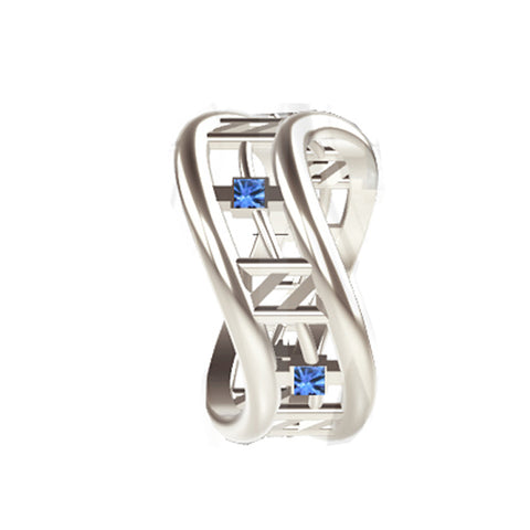 FLUID TARTAN SWAY SAPPHIRE ENGAGEMENT RING IN WHITE GOLD