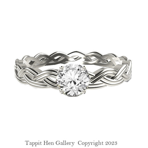 ROYAL CELTIC TWIST DIAMOND ENGAGEMENT RING IN WHITE GOLD