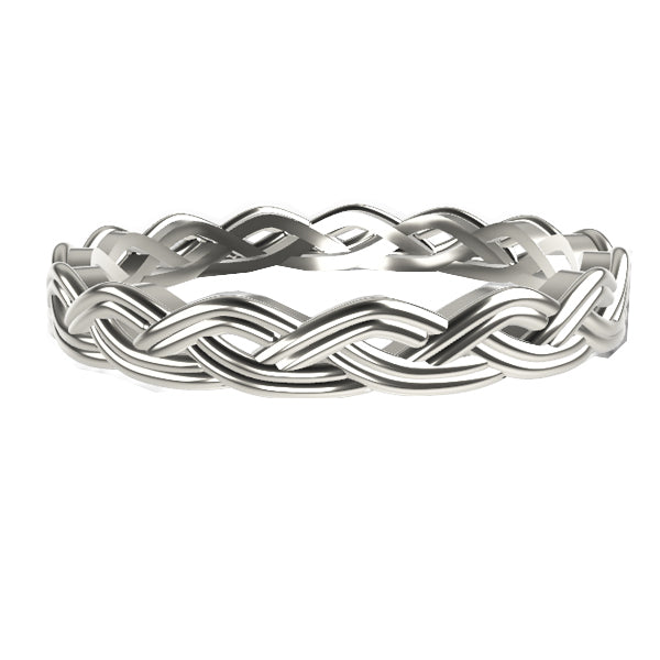 Royal Celtic Twist Wedding Ring in 9ct White Gold