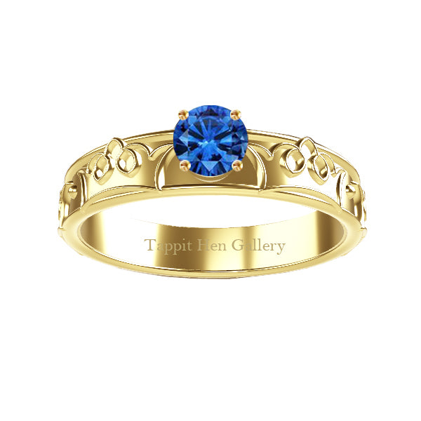 ROYAL EDINBURGH LUCKENBOOTH SAPPHIRE ENGAGEMENT RING IN 9CT YELLOW GOLD