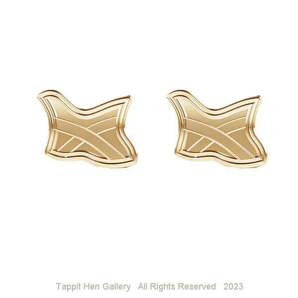 SALTIRE SCOTTISH FLAG EARRINGS IN 9CT YELLOW GOLD