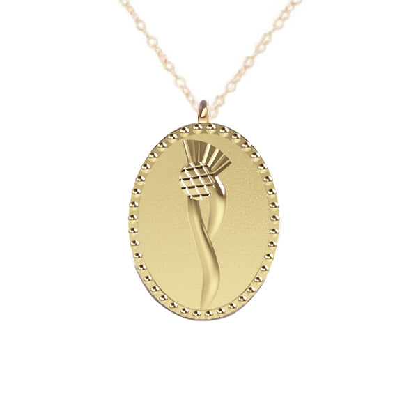 SCOTTISH THISTLE FLOW NECKLACE IN YELLOW GOLD