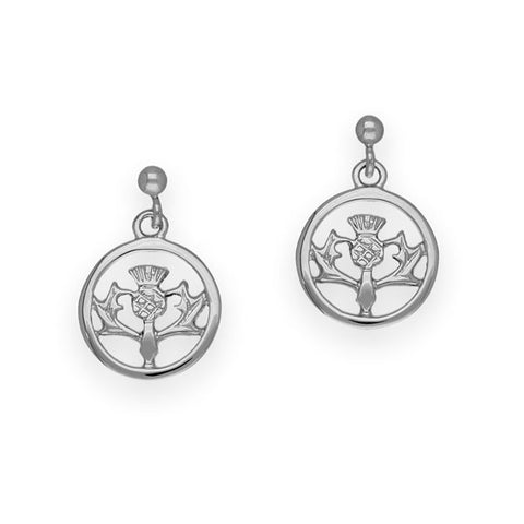 Thistle Drop Earrings In Silver