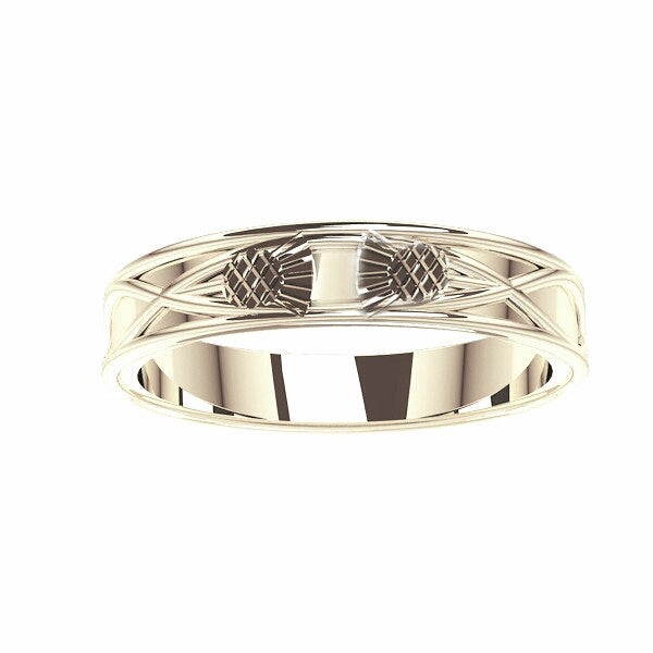Scottish Thistle Celtic Wedding Ring