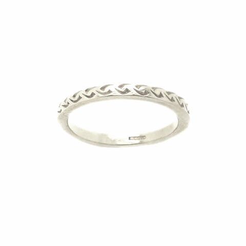 Modern Celtic Design Ring in Silver