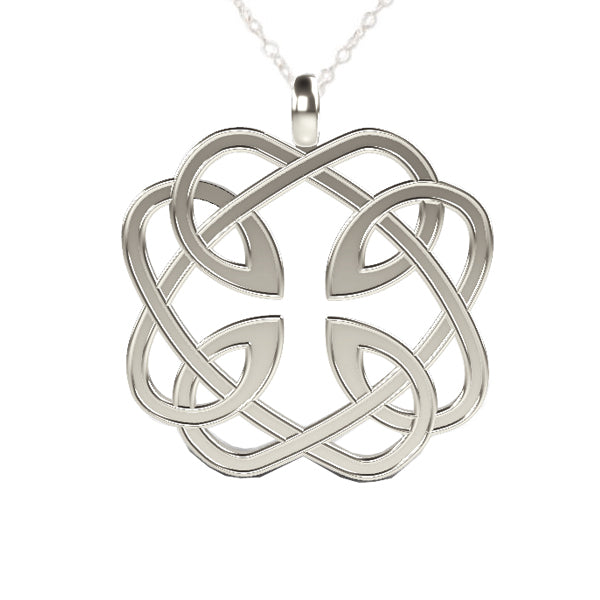 four lughs knot necklace in silver