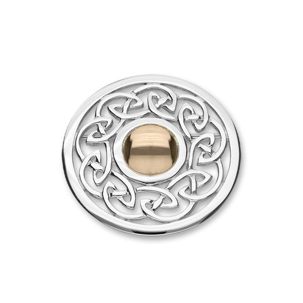 Celtic Knot Work Brooch in Silver and Rose Gold Mix