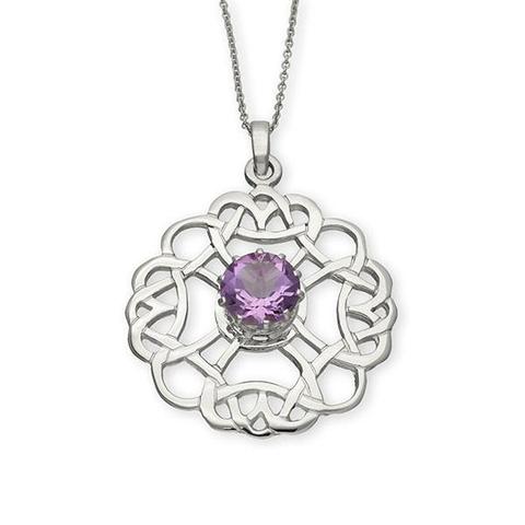 Celtic Amethyst Knotwork Pendant