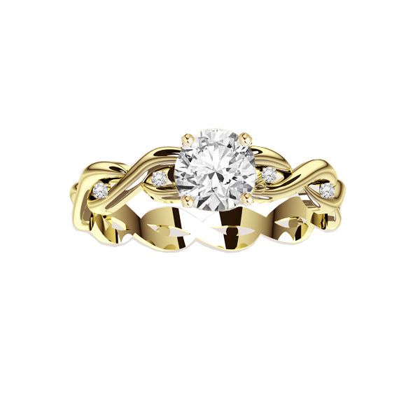 Celtic Diamond Twist Engagement Ring in Yellow Gold