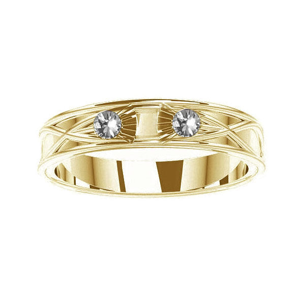 Scottish Thistle Celtic Diamond Wedding Ring in white gold