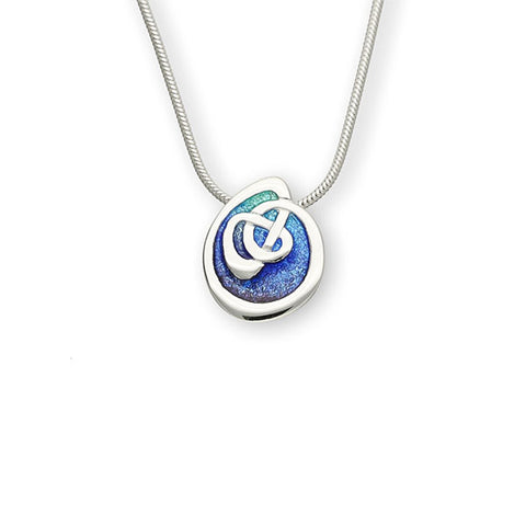 Archibald Knox Celtic Enamelled Pendant in Sterling Silver