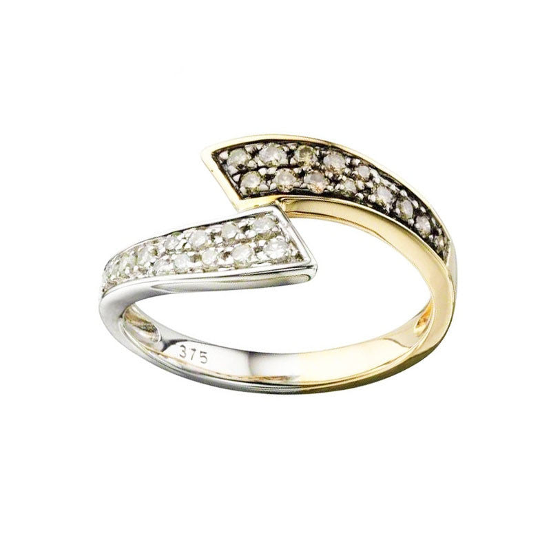 Diamond Torque Ring in Yellow and White Gold