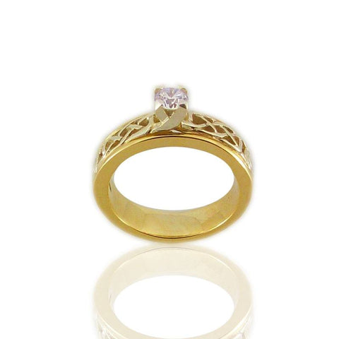 Celtic Diamond Engagement Ring in Gold