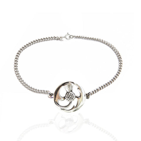 Scottish Thistle Bracelet in Silver