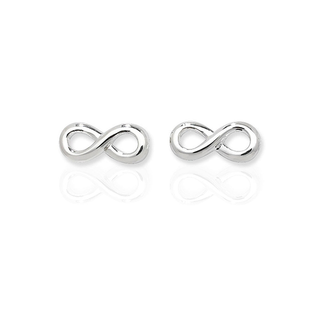 Sterling Silver Small Infinity Stud Earrings