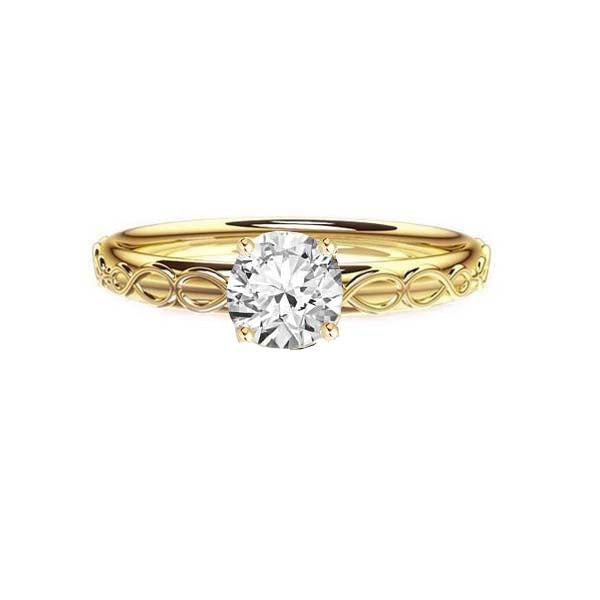 Infinity Celtic Diamond Engagement Ring in Yellow Gold
