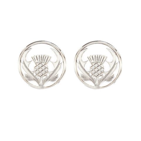 Round Scottish Thistle Earrings