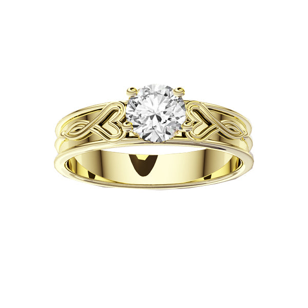 Edinburgh Luckenbooth Infinity Heart Diamond Engagement Ring in Yellow Gold