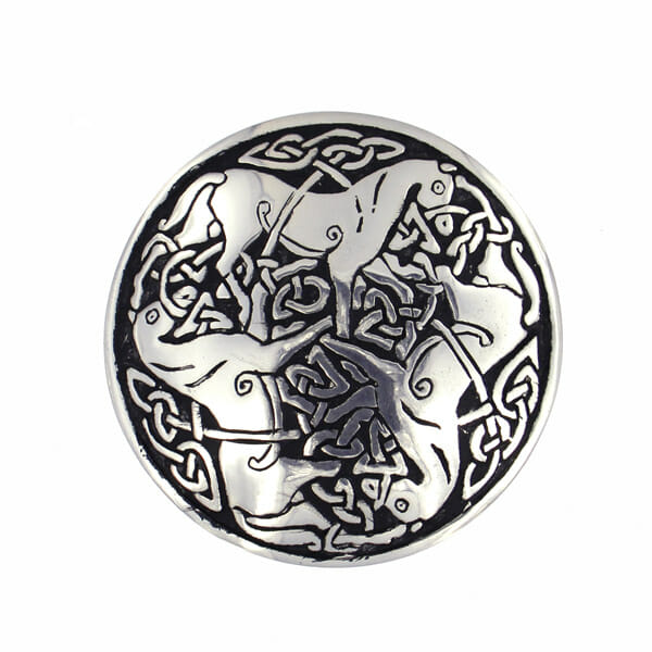 Pictish Horse Brooch In Pewter
