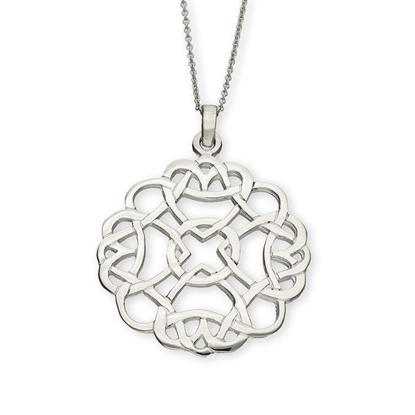 Celtic Entwined Heart Pendant in Sterling Silver