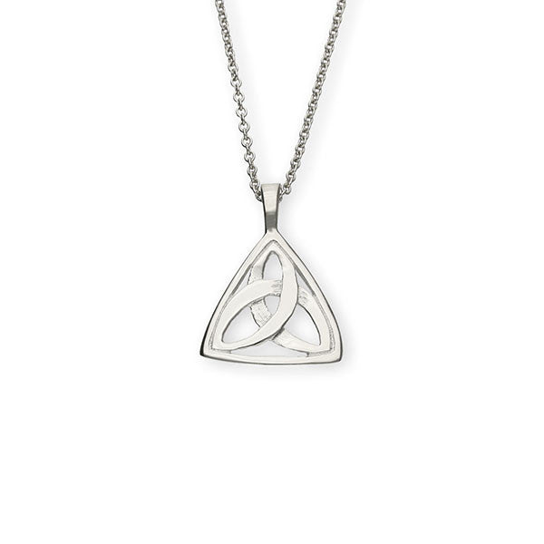 Delicate Triangular Trinity Knot Pendant