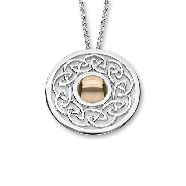 Celtic Knot Work Pendant in Silver and Rose Gold Mix
