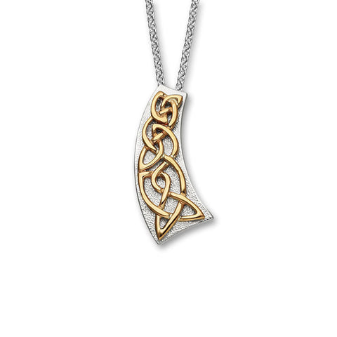 Celtic Knot Work Raised Pendant in Silver and Rose Gold Mix