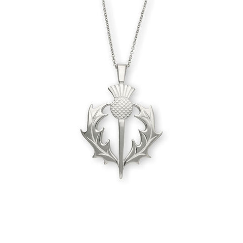 Scottish Thistle Heritage Pendant in Sterling Silver