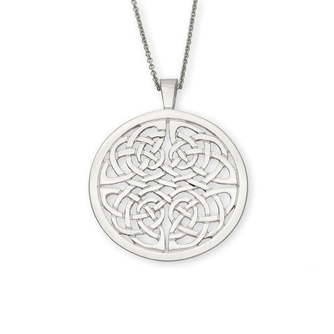 Round Celtic Knot Work interflow Sterling Silver Pendant