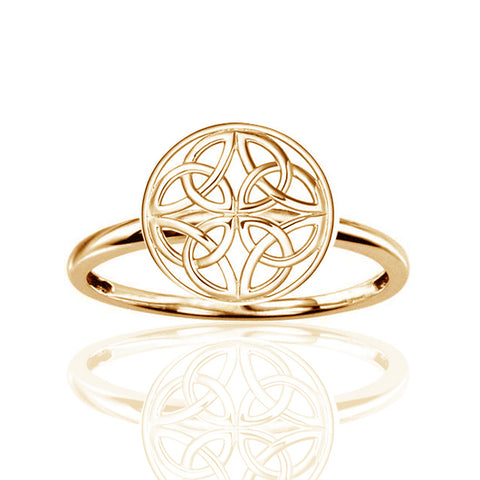 Four Celtic Trinity Knot Signet Ring