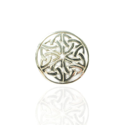 Celtic Endless Knotwork Brooch In Silver