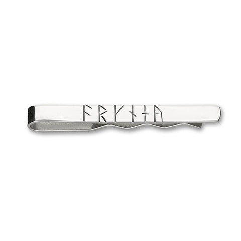 Scottish Runic Sterling Silver Wide Tie Slide